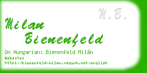 milan bienenfeld business card
